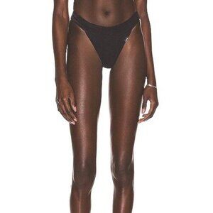 LE BUNS Womens Size US 4 Blair Black Organic Ribbed Cheeky Bikini Bottom NEW